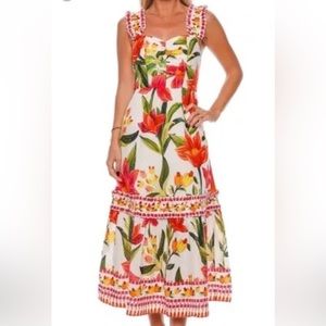 Farm rio cashew garden midi dress